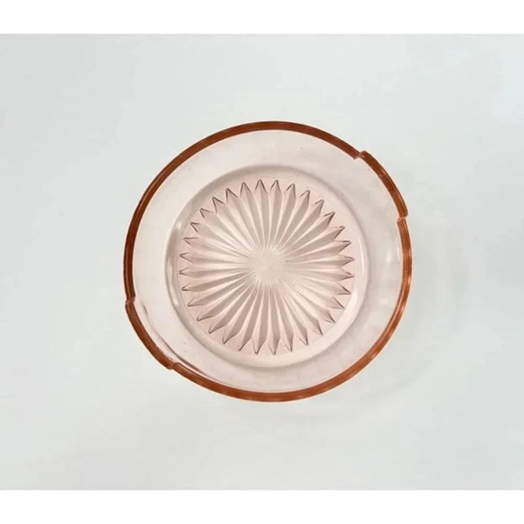 Vintage Pink Depression Glass Starburst Design Jeannette 1930's made Decorative - Picture 1 of 9